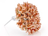 Hand Crafted Porcelain Chrysanthemum Silver Tone Brooch