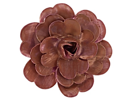 Hand Crafted Porcelain Camellia Flower Silver Tone Brooch