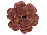 Hand Crafted Porcelain Camellia Flower Silver Tone Brooch