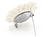 Hand Crafted Porcelain Daisy Silver Tone Brooch