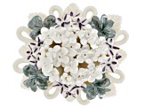 Hand Crafted Porcelain Posy Silver Tone Brooch