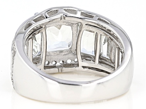 White Topaz Rhodium Over Sterling Silver Ring 7.35ctw