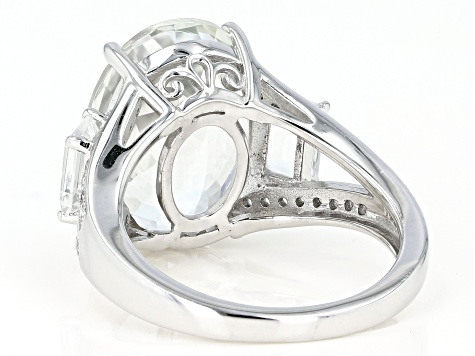 White Topaz Rhodium Over Sterling Silver Ring 9.79ctw