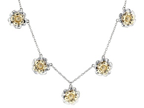 Two-Tone Floral Charm Necklace