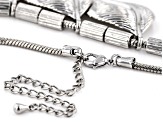 Silver Tone Graduated Leaf Necklace