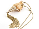 Multicolor Shell 14k Gold Over Brass & Gold Tone Seashell Necklace