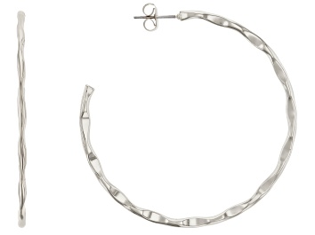 Picture of Silver Tone J-Hoop Earrings