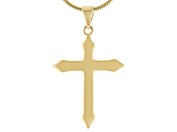Picture of 14k Gold Over Brass Cross Pendant With Chain
