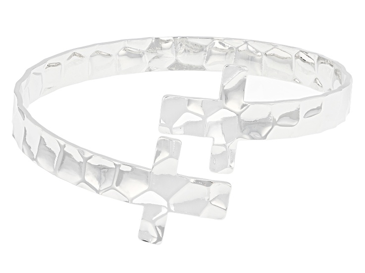 Silver Tone Cross Bracelet - PDJ028B | JTV