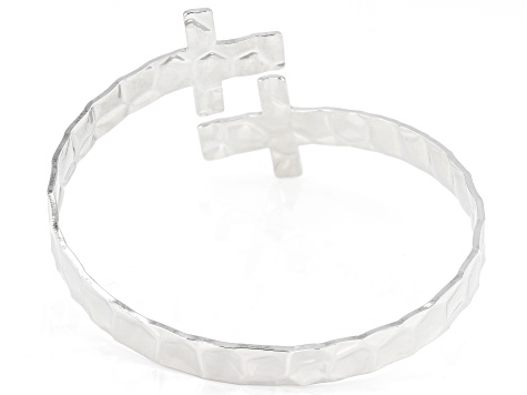 Silver Tone Cross Bracelet