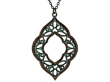 Picture of Patina Cut Out Quatrefoil Design Necklace
