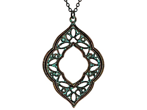 Patina Cut Out Quatrefoil Design Necklace