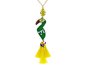 Picture of Multicolor Bead Gold Tone Macaw Necklace