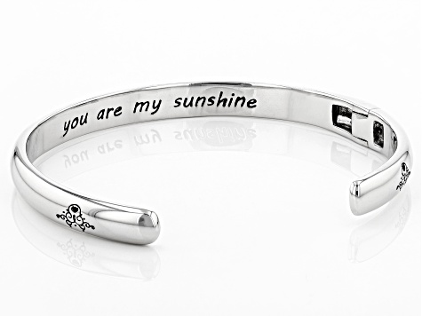 Rhodium Over Brass "You Are My Sunshine" Engraved Cuff Bracelet