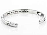 Rhodium Over Brass "You Are My Sunshine" Engraved Cuff Bracelet