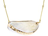 Shell Gold Tone Link Necklace