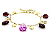 Purple And Burgundy Bead Gold Tone Bracelet