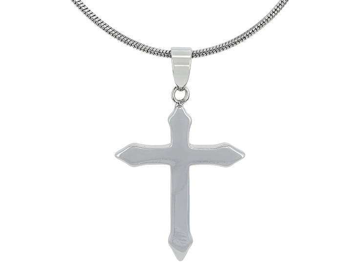 Silver Tone Cross Pendant With 30