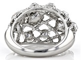 Mixed Shapes White Crystal Silver Tone Ring