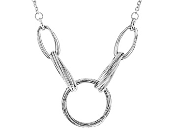 Picture of Silver Tone Textured Link Necklace
