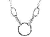 Silver Tone Textured Link Necklace