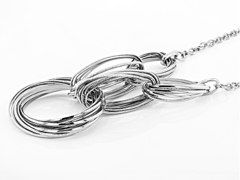 Silver Tone Textured Link Necklace