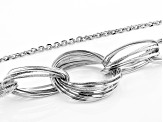 Silver Tone Textured Link Necklace