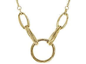 Gold Tone Textured Link Necklace