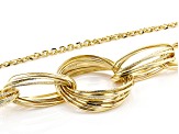 Gold Tone Textured Link Necklace