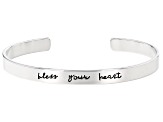 "Bless Your Heart" Silver Tone Cuff Bracelet