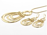 Gold Tone Statement Necklace And Dangle Earrings Set