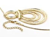 Gold Tone Statement Necklace And Dangle Earrings Set