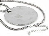 Silver Tone Hammered Medallion Pendant With 35" Chain