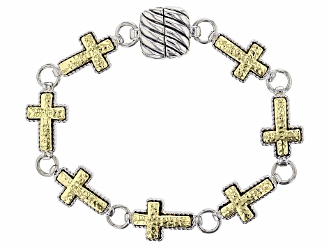Two-Tone Cross Bracelet