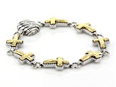 Two-Tone Cross Bracelet