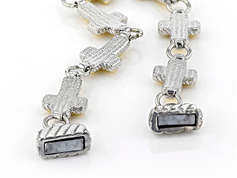 Two-Tone Cross Bracelet