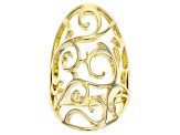 Gold Tone Open Design Filigree Ring