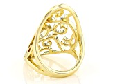 Gold Tone Open Design Filigree Ring