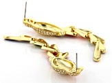 Multi Color Enamel and White Cubic Zirconia Gold Tone Parrot Earrings 3.84ctw
