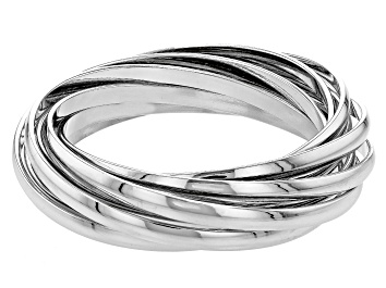 Picture of Silver Tone Rolling Bangle Bracelet Set
