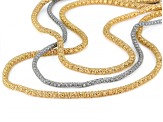 White Crystal Accent Two Tone Multi-Strand Necklace