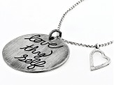 Silver Tone "Love Thy Self" Pendant With Chain