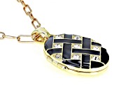 Crystal Gold Tone Locket Pendant With Chain