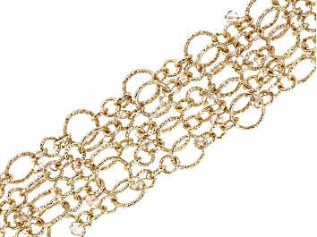 Picture of Champagne Color Crystal Gold Tone Bracelet