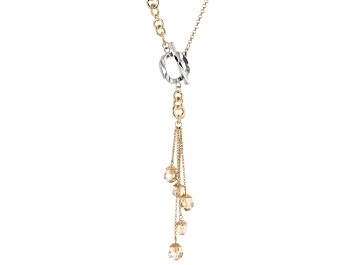 Picture of Champagne Color Crystal Gold Tone Toggle Necklace