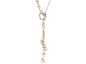 Champagne Color Crystal Gold Tone Toggle Necklace