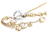 Champagne Color Crystal Gold Tone Toggle Necklace