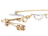 Champagne Color Crystal Gold Tone Toggle Necklace