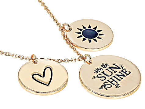 Gold Tone "Be The Sunshine" Necklace