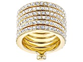 Crystal Gold Tone Band Ring